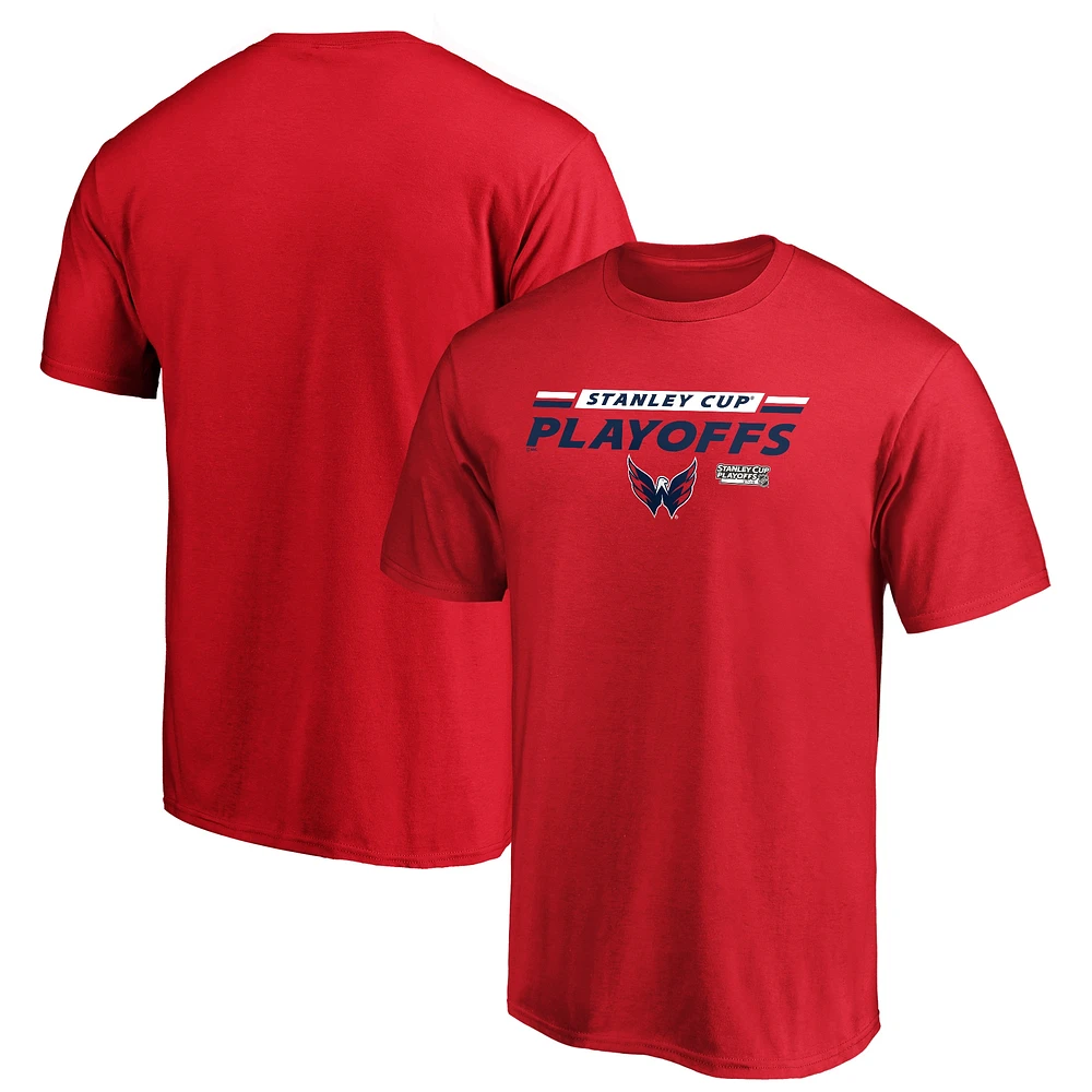 T-shirt rouge Fanatics pour hommes des Capitals de Washington 2020 séries éliminatoires la Coupe Stanley Bound Top Cheddar