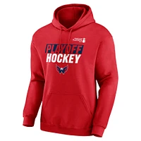 Men's Fanatics Red Washington Capitals 2025 Stanley Cup Playoffs Breakout Fleece Pullover Hoodie