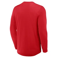 Men's Fanatics Red Washington Capitals Adrenaline Push Long Sleeve Henley Shirt
