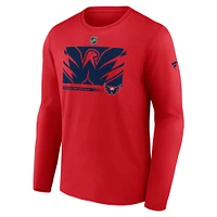 T-shirt secondaire à manches longues Fanatics Red Washington Capitals Authentic Pro Core Collection pour hommes