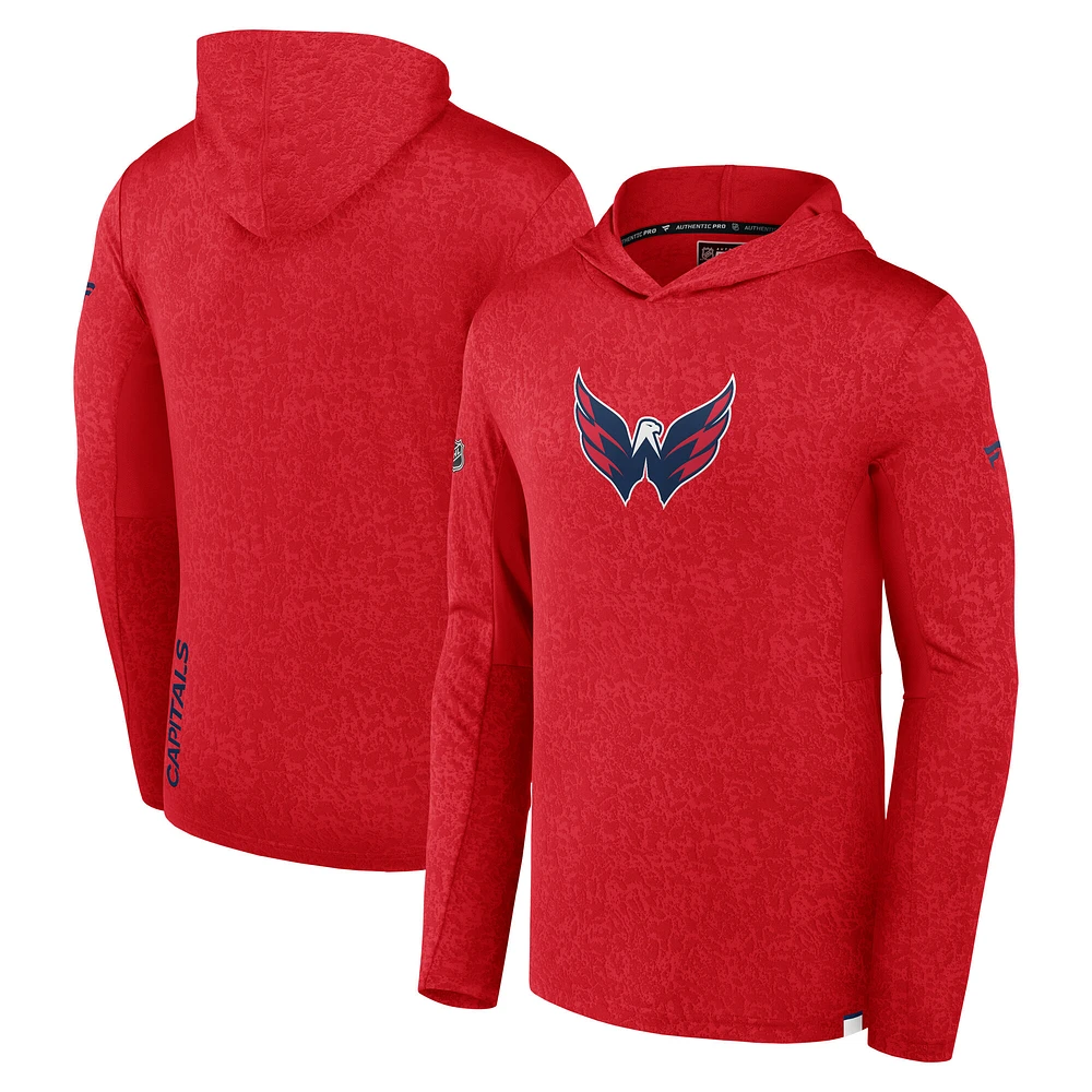 Sweat à capuche Authentic Pro pour homme Fanatics Red Washington Capitals