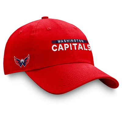 Casquette réglable rouge Washington Capitals Authentic Pro Rink Fanatics pour hommes