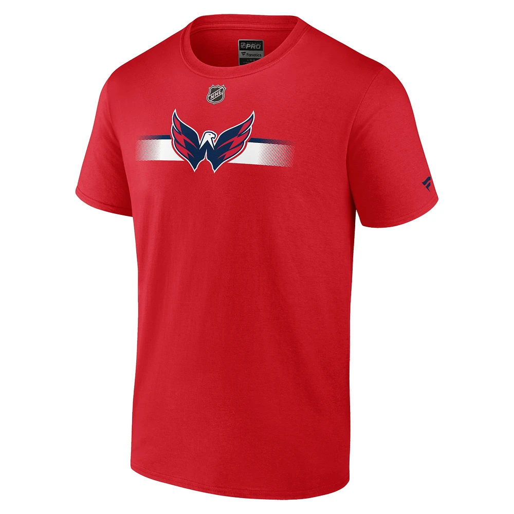 T-shirt secondaire professionnel authentique Fanatics Red Washington Capitals pour hommes