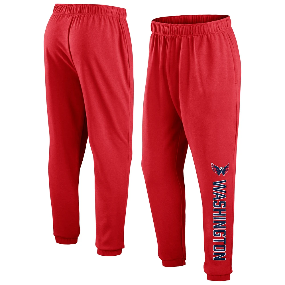 Pantalon de survêtement en polaire rouge Fanatics Washington Capitals Chop Block pour hommes