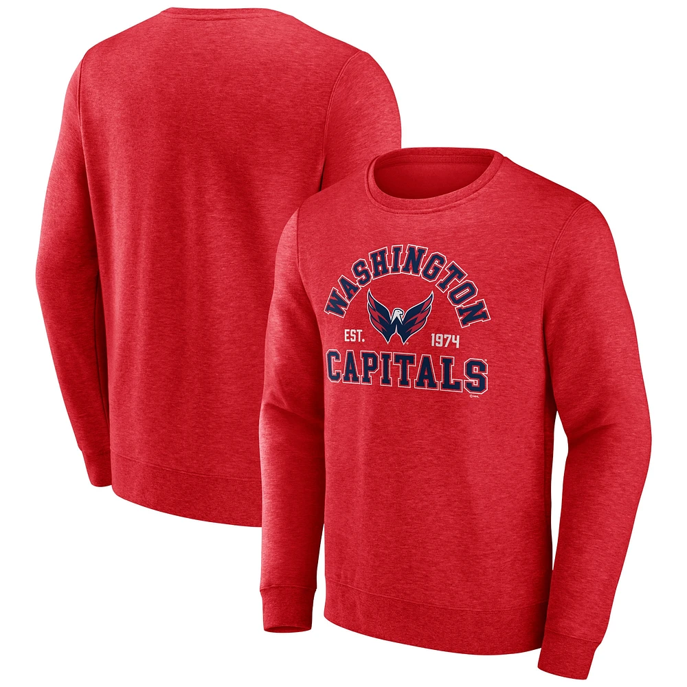 Sweat-shirt à enfiler Classic Arch Fanatics pour hommes, rouge, Washington Capitals