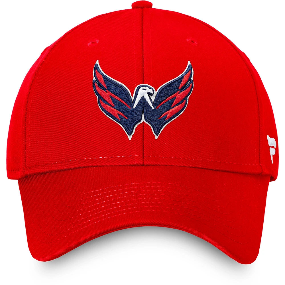 Casquette réglable Fanatics rouge Washington Capitals Core pour hommes