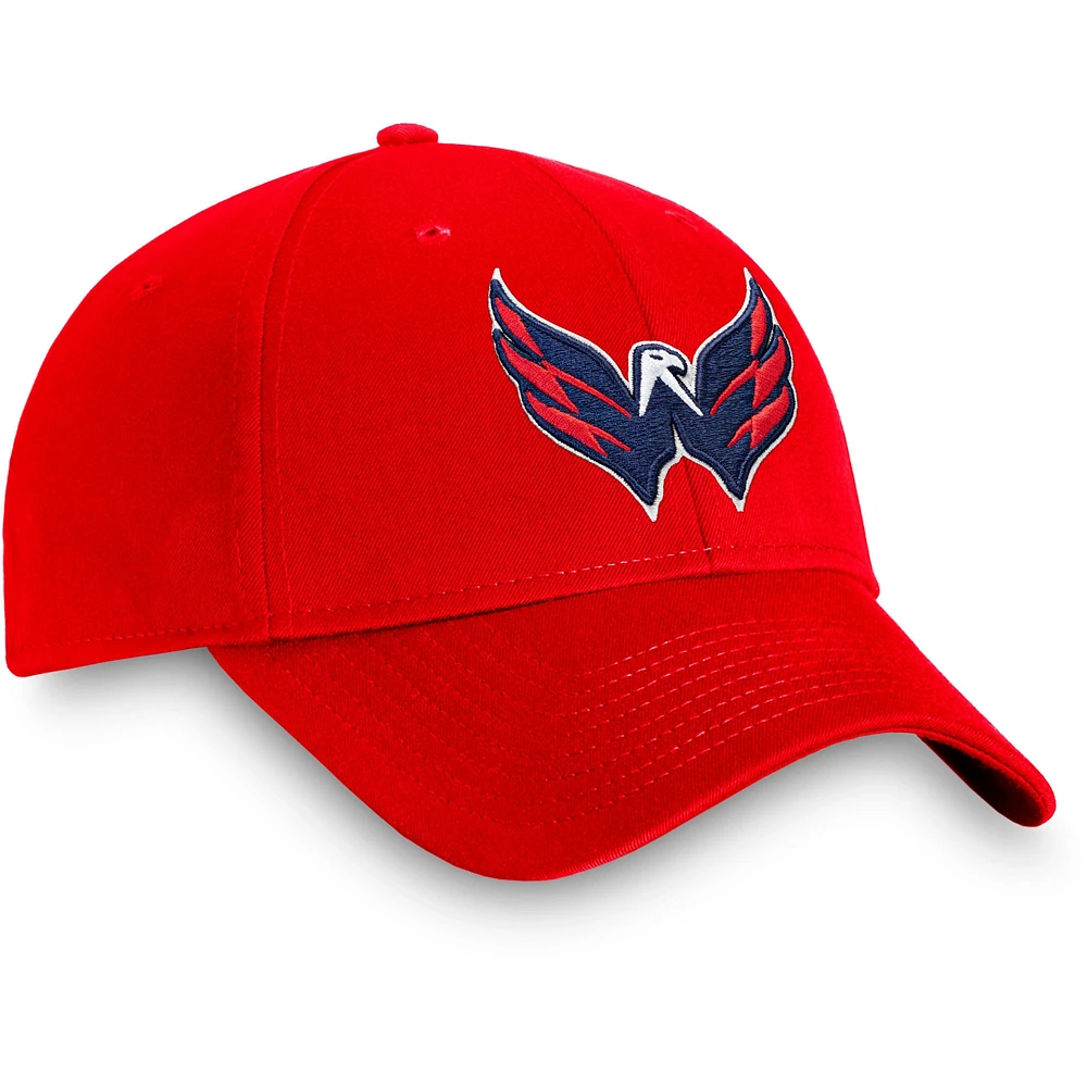 Casquette réglable Fanatics rouge Washington Capitals Core pour hommes