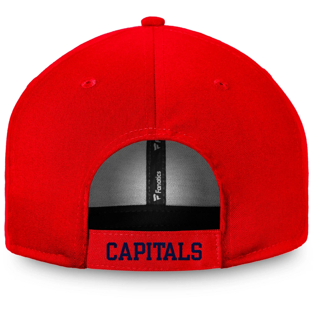 Casquette réglable Fanatics rouge Washington Capitals Core pour hommes