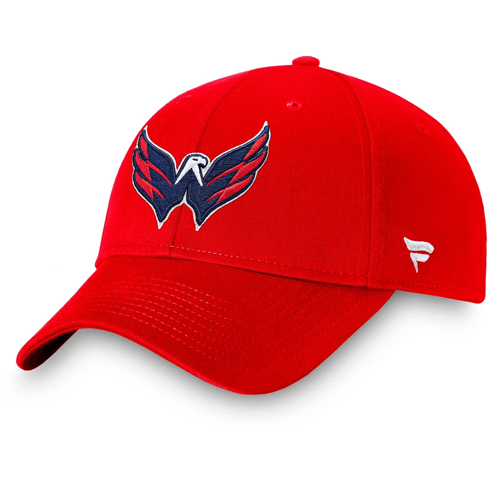 Casquette réglable Fanatics rouge Washington Capitals Core pour hommes