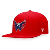 Casquette ajustée avec logo principal rouge des Washington Capitals de marque Fanatics pour hommes