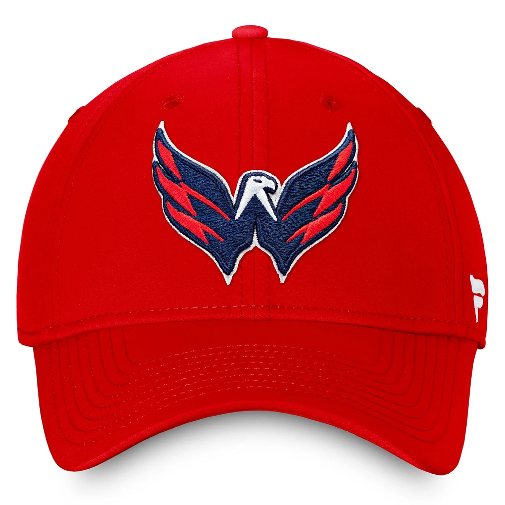 Casquette Fanatics pour homme avec logo principal rouge des Washington Capitals