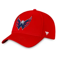 Casquette Fanatics pour homme avec logo principal rouge des Washington Capitals