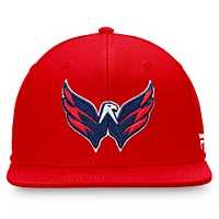 Casquette Snapback à logo principal rouge Washington Capitals Fanatics pour hommes