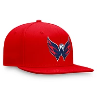 Casquette Snapback à logo principal rouge Washington Capitals Fanatics pour hommes