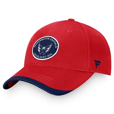 Casquette réglable fondamentale rouge Washington Capitals Fanatics pour hommes