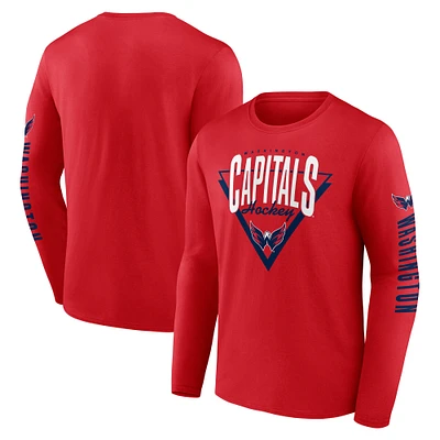 T-shirt à manches longues pour homme Fanatics Red Washington Capitals Headline