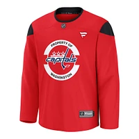 Maillot d'entraînement à domicile des Washington Capitals rouge Fanatics pour hommes