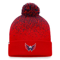 Men's Fanatics Red Washington Capitals Iconic Gradient Cuffed Knit Hat with Pom