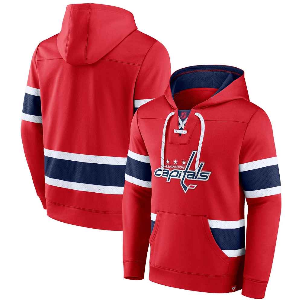 Men's Fanatics Red Washington Capitals Powerplay Warrior Pullover Hoodie