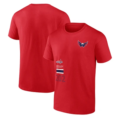 T-shirt rouge Fanatics pour hommes, représentation des Capitals de Washington