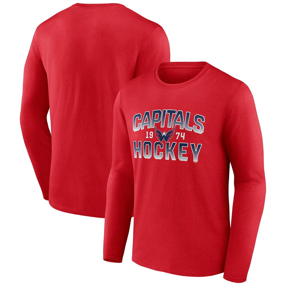 Men's Fanatics Red Washington Capitals Skate Or Die Long Sleeve T-Shirt