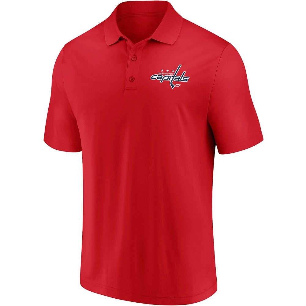 Polo rouge de marque Fanatics pour hommes, série victoires des Capitals Washington