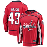 Fanatics pour hommes Tom Wilson rouge Washington Capitals Home Breakaway Player - Maillot