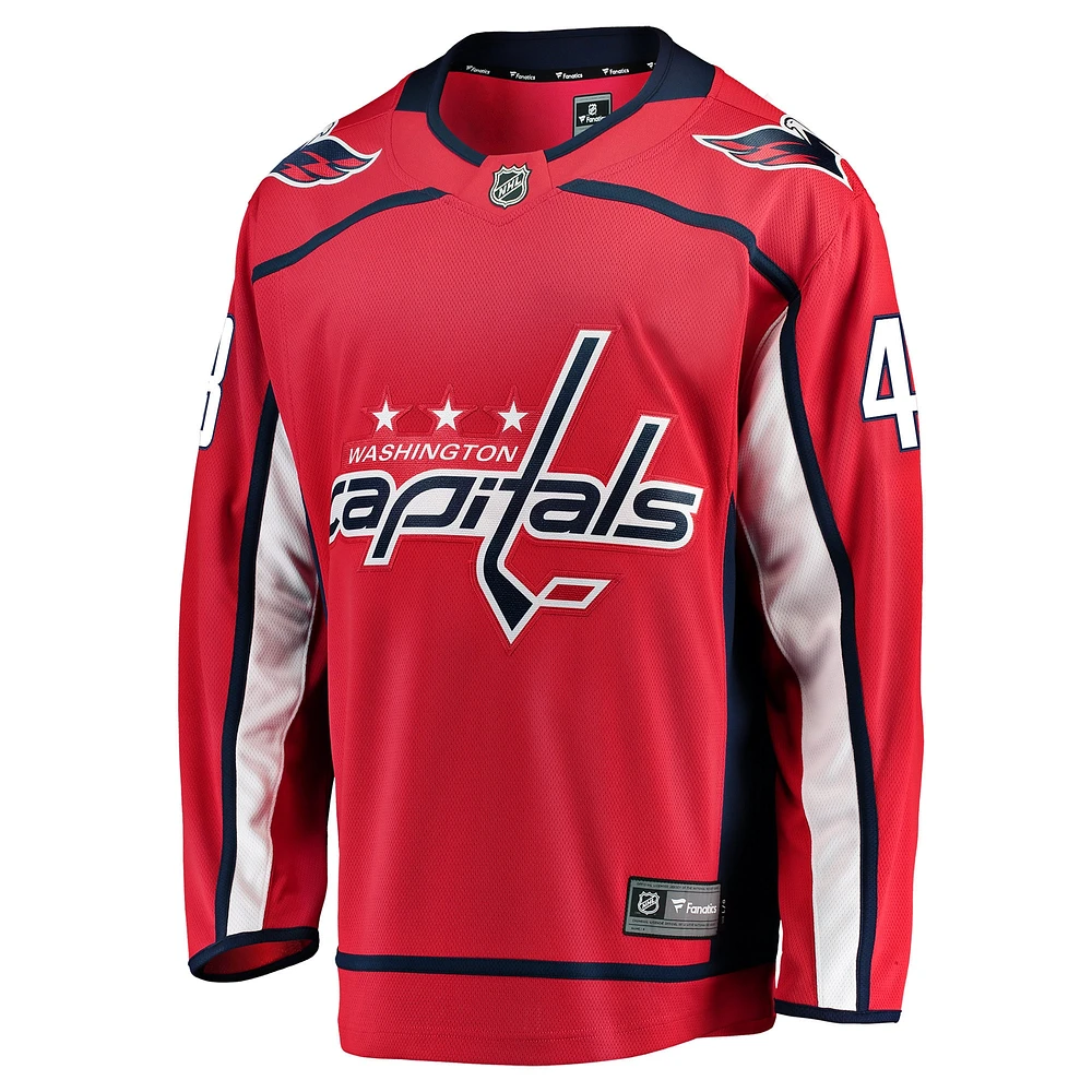 Fanatics pour hommes Tom Wilson rouge Washington Capitals Home Premier Breakaway Player - Maillot