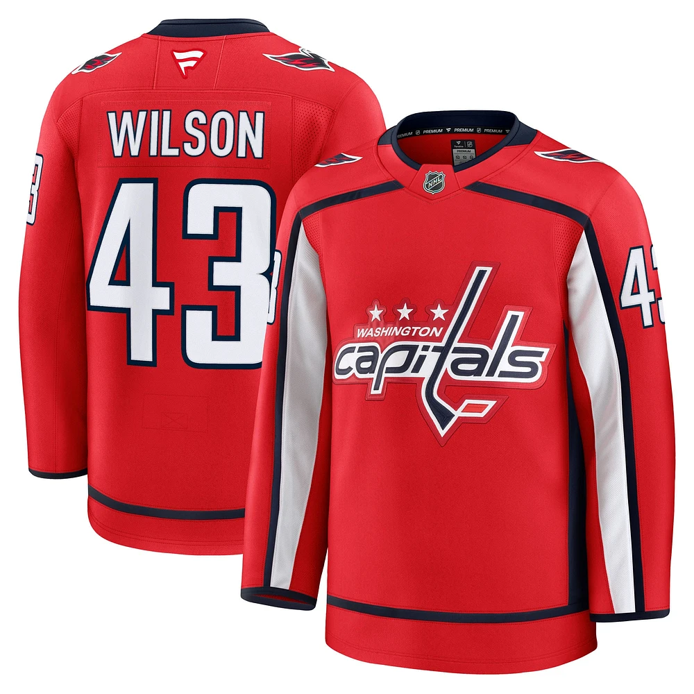 Maillot de qualité supérieure à domicile rouge Tom Wilson des Washington Capitals Fanatics pour hommes