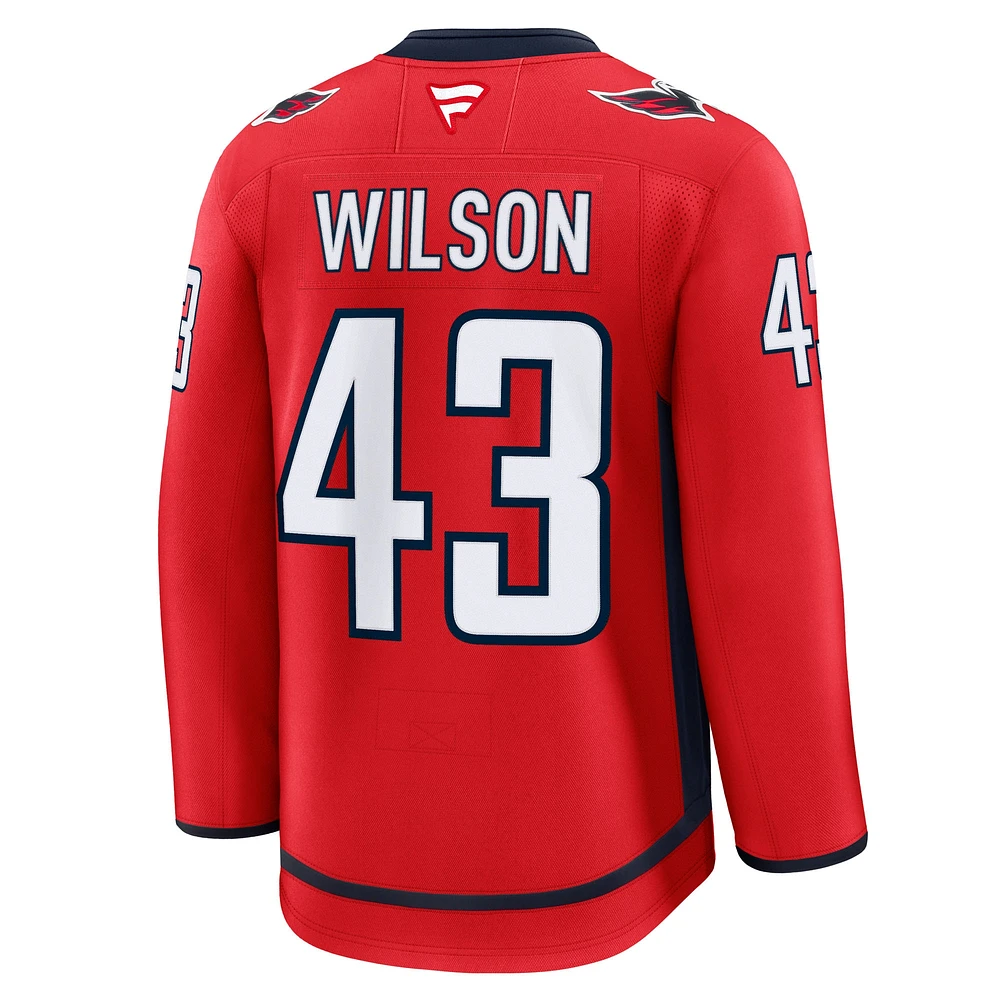 Maillot de qualité supérieure à domicile rouge Tom Wilson des Washington Capitals Fanatics pour hommes