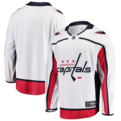 Maillot Breakaway Away blanc Fanatics pour hommes des Capitals de Washington