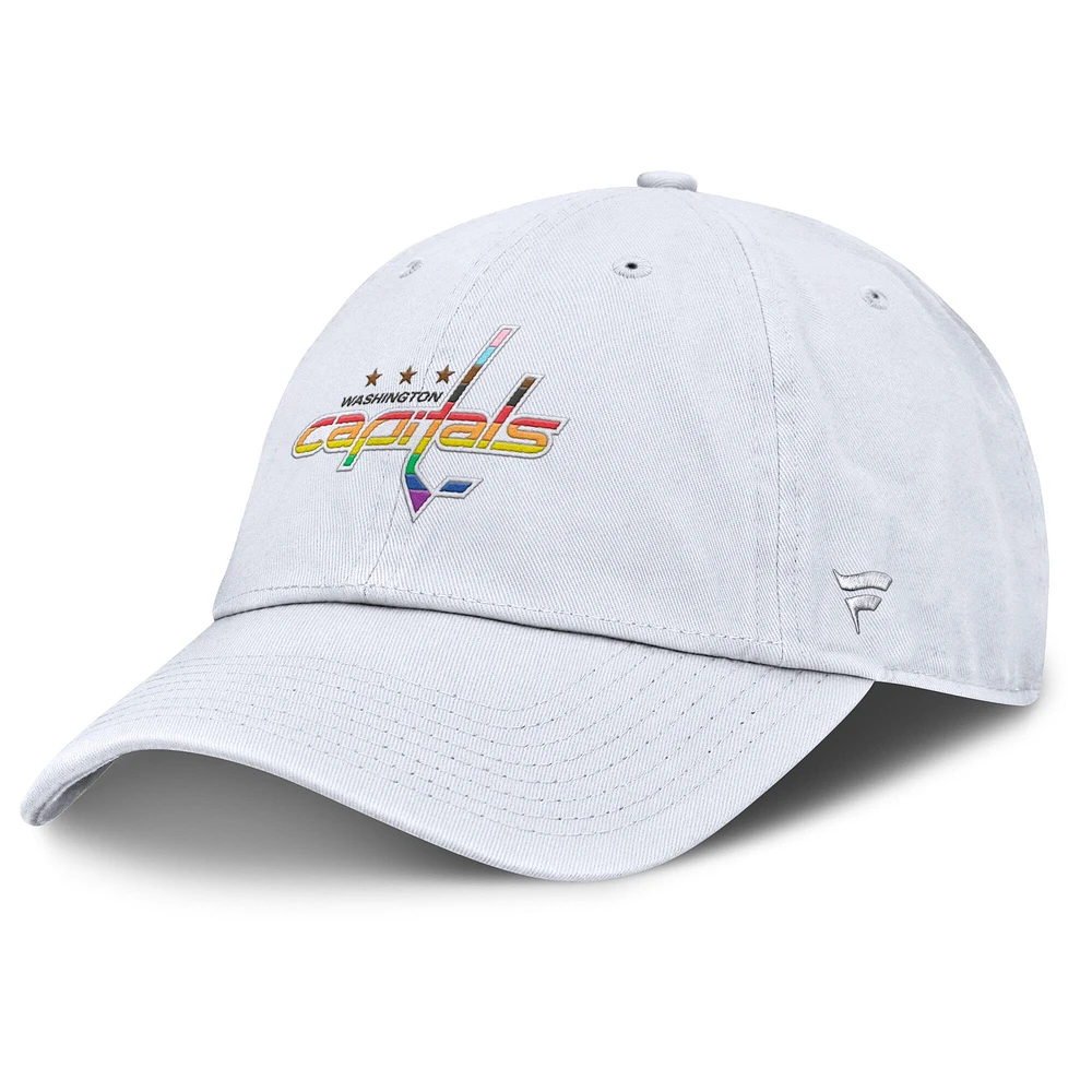 Men's Fanatics White Washington Capitals PRIDE Adjustable Hat