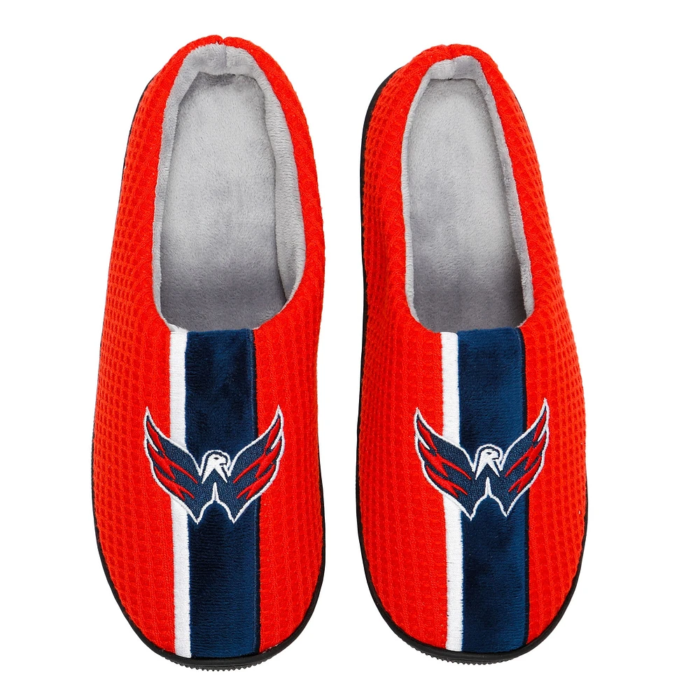 Men's FOCO Red Washington Capitals Team Stripe Memory Foam Slide Slippers