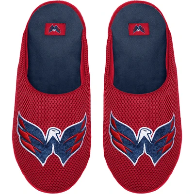 Pantoufles en maille color block FOCO Washington Capitals avec grand logo pour hommes