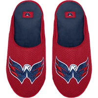 Men's FOCO Washington Capitals Big Logo Colorblock Mesh Slippers