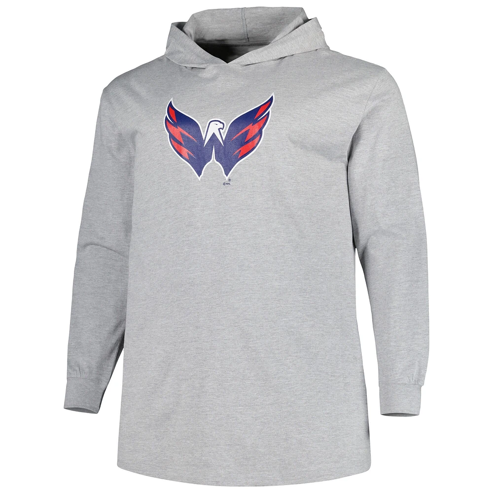 Men's Heather Gray Washington Capitals Big & Tall Pullover Hoodie