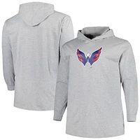 Men's Heather Gray Washington Capitals Big & Tall Pullover Hoodie