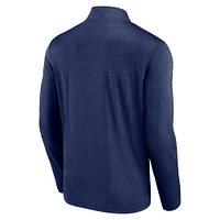 Men's  Heather Navy Washington Capitals Head-to-Head Raglan Quarter-Zip Top