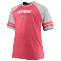 Men's Heathered Red Washington Capitals Big & Tall Raglan T-Shirt