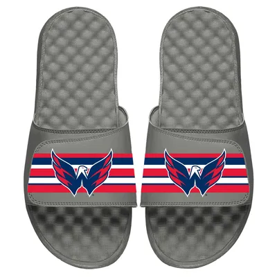 Washington Capitals ISlide Stripe Logo Slide Sandals - Gray