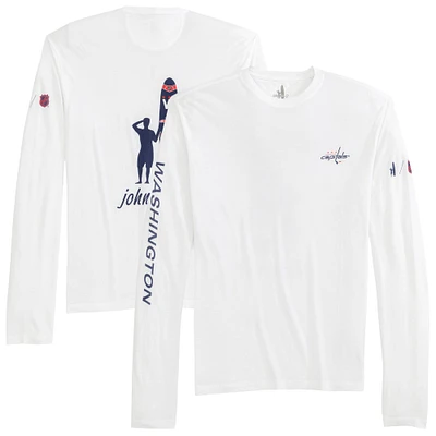 T-shirt à manches longues Adam des Capitals de Washington pour hommes Johnnie-O blanc