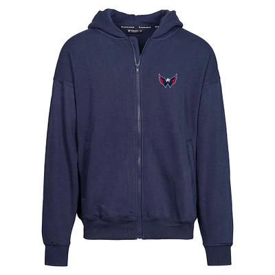 Levelwear pour hommes - Sweat à capuche entièrement zippé bleu marine Washington Capitals Uphill Insignia