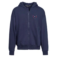 Levelwear pour hommes - Sweat à capuche entièrement zippé bleu marine Washington Capitals Uphill Insignia