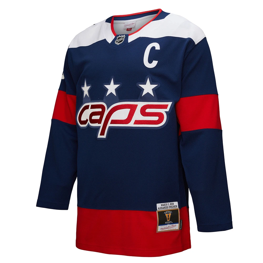 Men's Mitchell & Ness Alexander Ovechkin Navy Washington Capitals Power Play Jersey