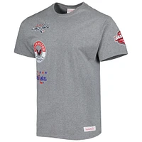 T-shirt de la collection City des Capitals Washington, gris chiné, Mitchell & Ness pour hommes