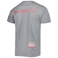 T-shirt de la collection City des Capitals Washington, gris chiné, Mitchell & Ness pour hommes