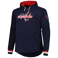 Men's Mitchell & Ness  Navy Washington Capitals Big Tall Legendary Raglan Pullover Hoodie