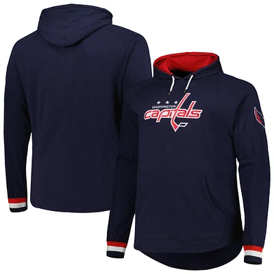 Men's Mitchell & Ness  Navy Washington Capitals Big Tall Legendary Raglan Pullover Hoodie