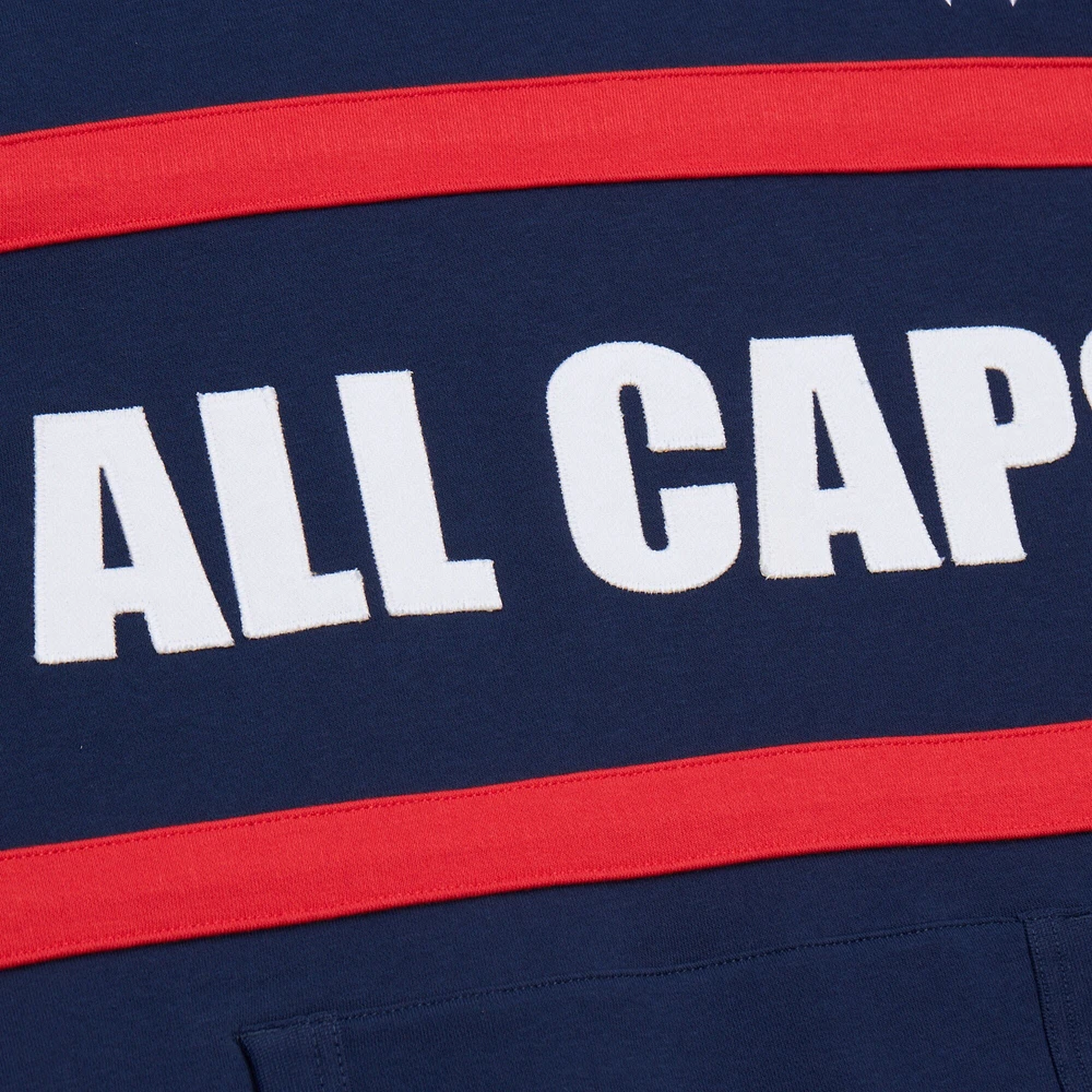 Sweat à capuche bleu marine avec slogan de l'entraîneur-chef des Washington Capitals pour homme Mitchell & Ness