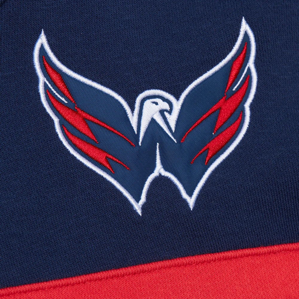 Sweat à capuche bleu marine avec slogan de l'entraîneur-chef des Washington Capitals pour homme Mitchell & Ness